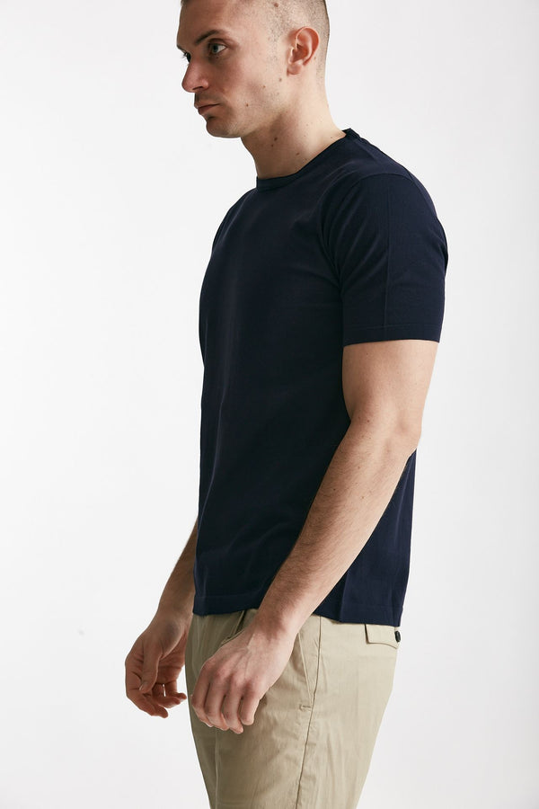 t shirt in maglia cotone blu men Kangra