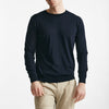 maglia in cotone e seta blu men Kangra - 5