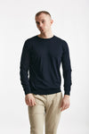 maglia in cotone e seta blu men Kangra - 1