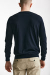 maglia in cotone e seta blu men Kangra - 3