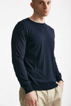 maglia in cotone e seta blu men Kangra - 4