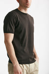 t shirt in maglia e seta e cotone marrone men Kangra - 4