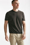 t shirt in maglia cotone e lino marrone men Kangra - 1