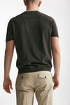 t shirt in maglia cotone e lino marrone men Kangra - 3