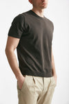 t shirt in maglia cotone e lino marrone men Kangra - 4