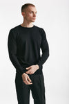 maglia in cotone e seta nero men Kangra - 1