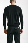 maglia in cotone e seta nero men Kangra - 3