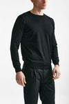 maglia in cotone e seta nero men Kangra - 4
