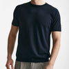t shirt in seta e cotone blu men Kangra - 5