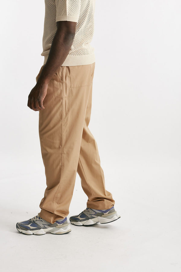 pantalone gamba ampia in cotone beige men Laneus