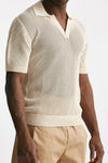 polo traforata in cotone e viscosa panna men Laneus - 4