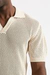 polo traforata in cotone e viscosa panna men Laneus - 5
