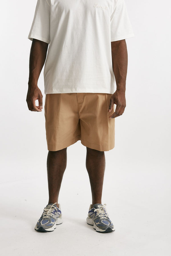 bermuda gamba ampia in cotone beige men Laneus