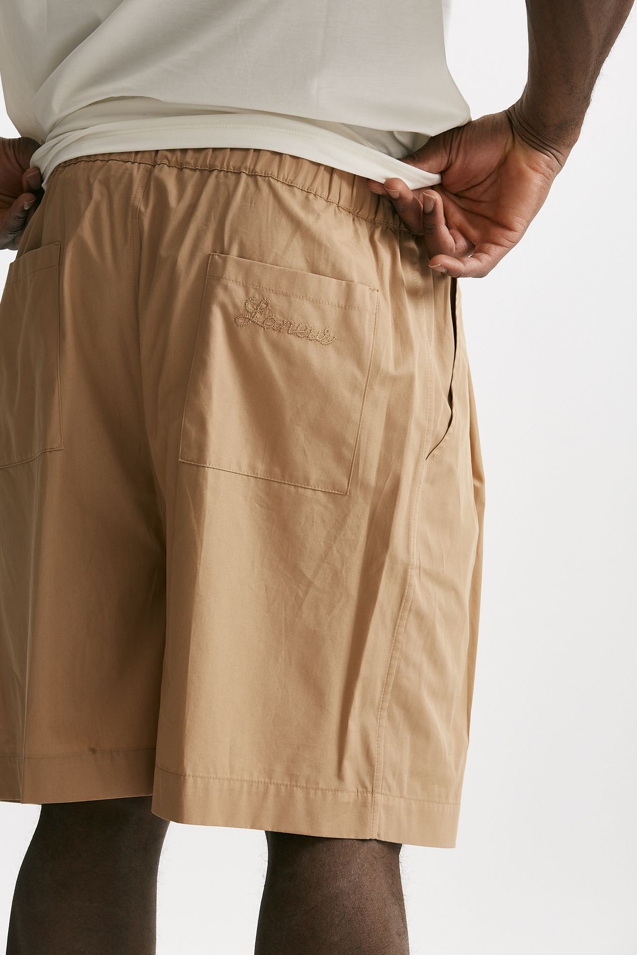 bermuda gamba ampia in cotone beige men Laneus - 7