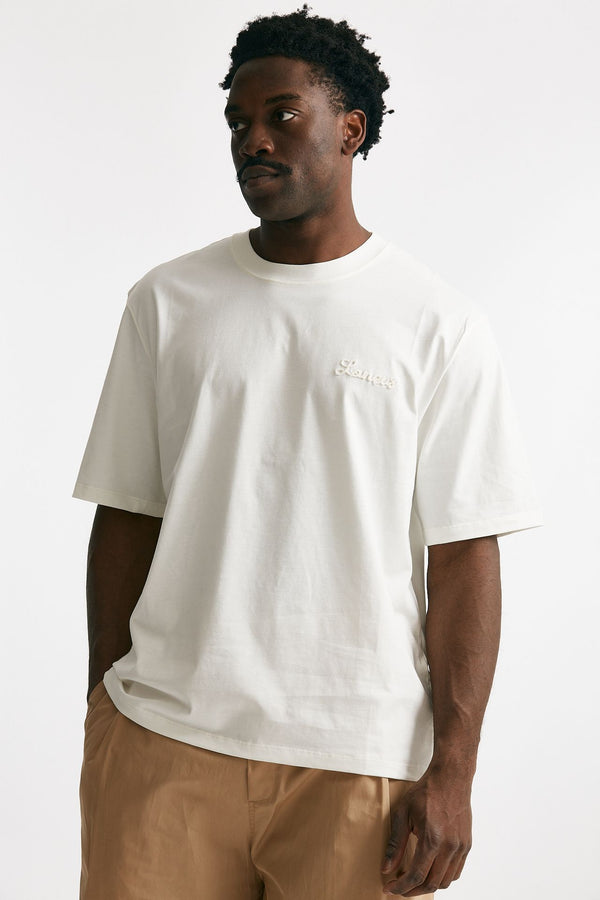 t-shirt in cotone bianco men Laneus