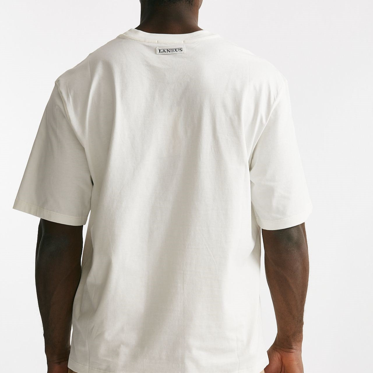 t-shirt in cotone bianco men Laneus - 7