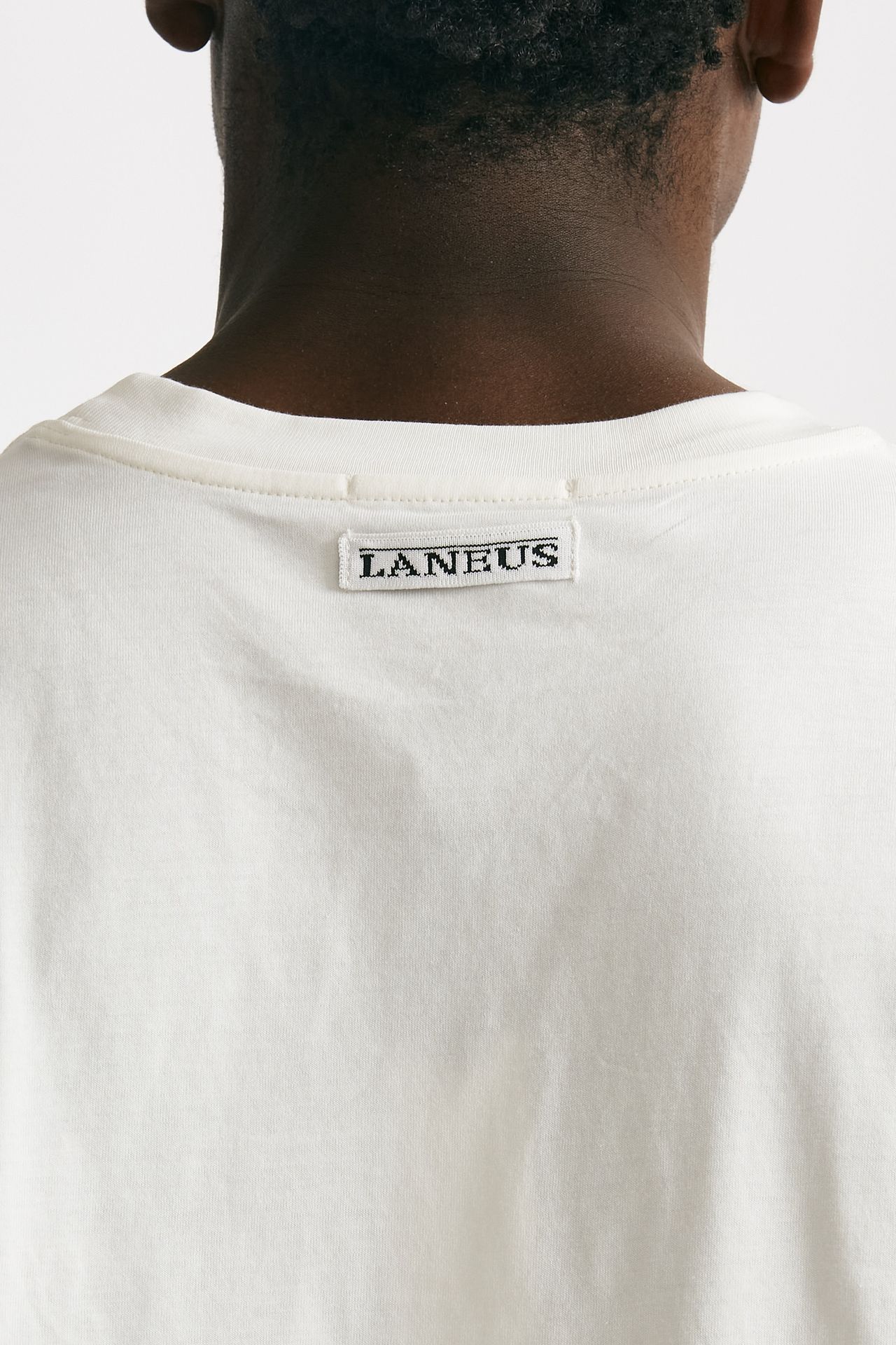 t-shirt in cotone bianco men Laneus - 4