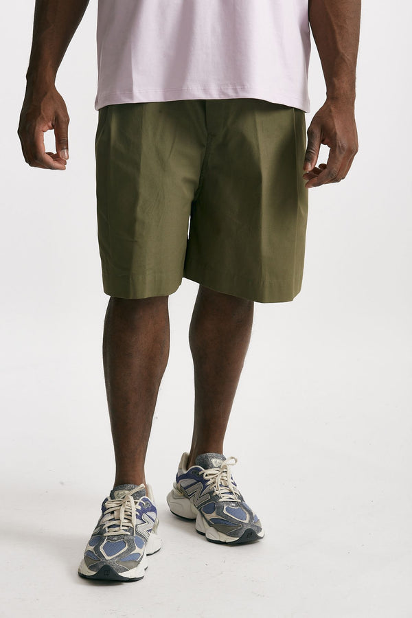 bermuda gamba ampia in cotone verde men Laneus