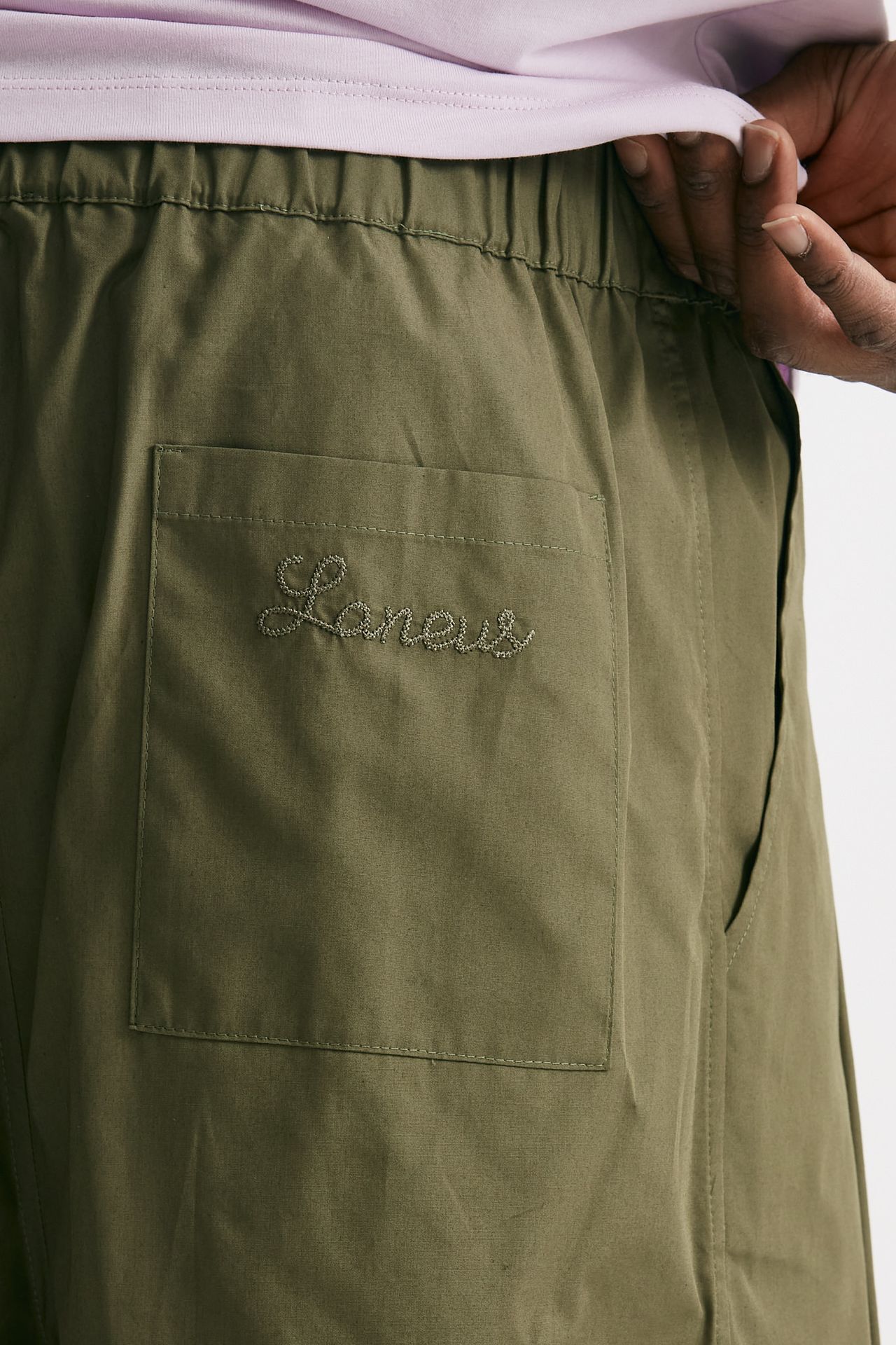 bermuda gamba ampia in cotone verde men Laneus - 7