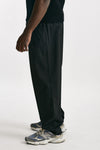 pantalone gamba ampia in lana stretch nero men Laneus - 2