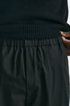 pantalone gamba ampia in lana stretch nero men Laneus - 5