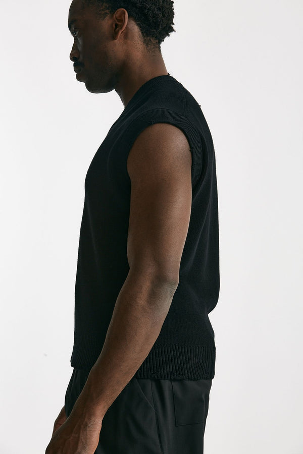gilet in maglia cotone nero men Laneus