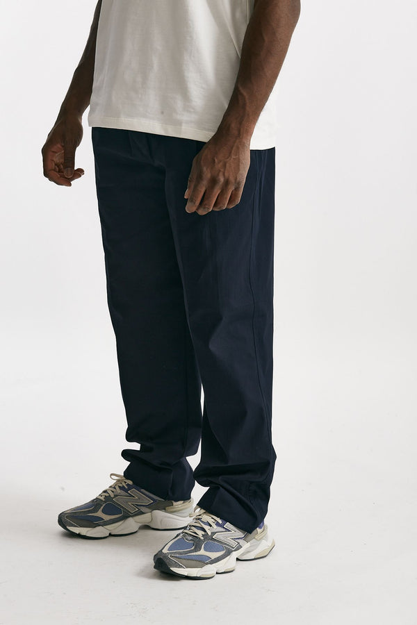 pantalone gamba ampia in cotone blu men Laneus