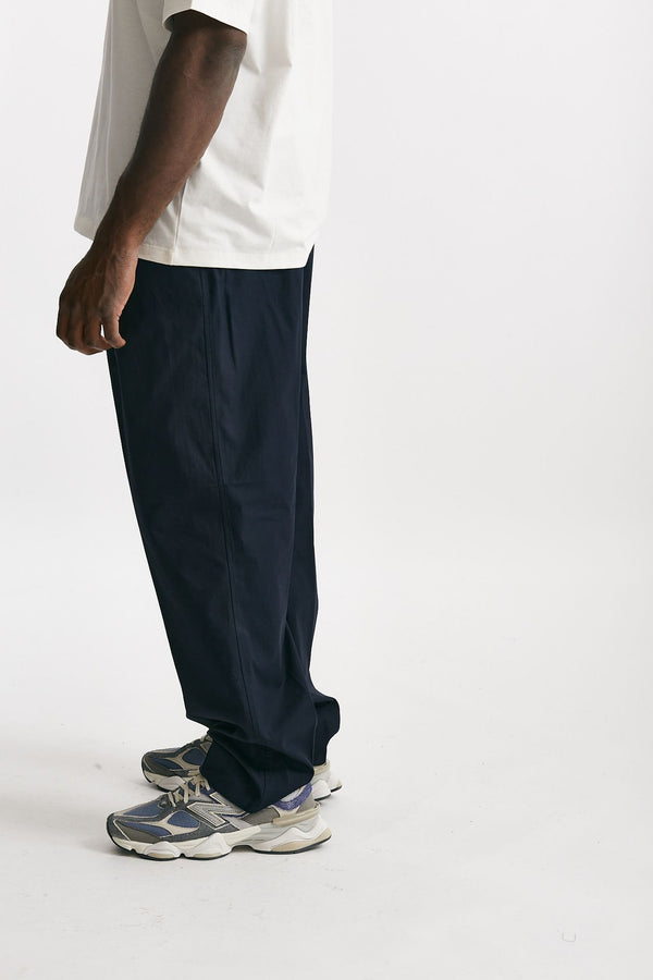 pantalone gamba ampia in cotone blu men Laneus