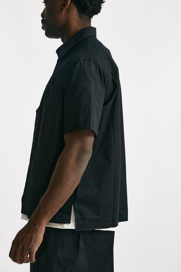 camicia in cotone nero men Laneus