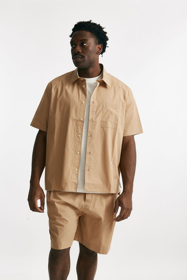 camicia in cotone beige men Laneus