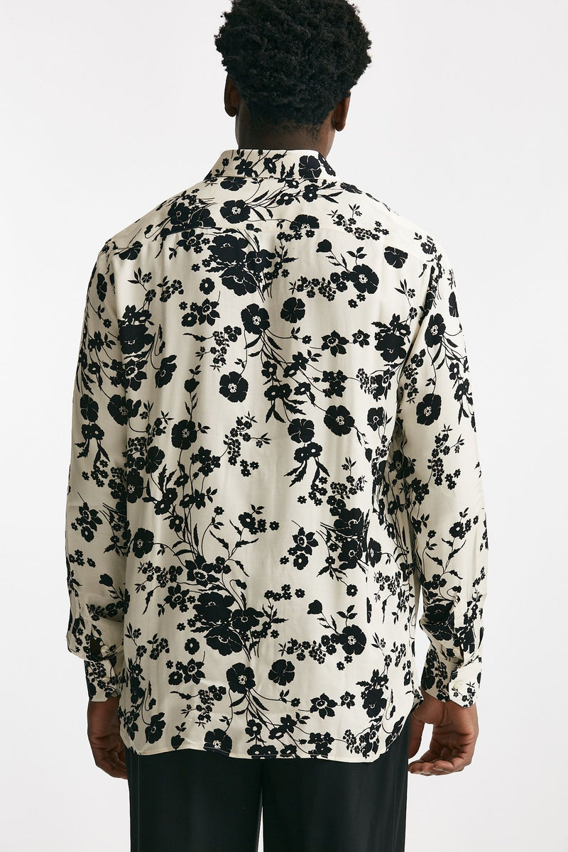 camicia in viscosa fantasia bianco e nero men Laneus - 3