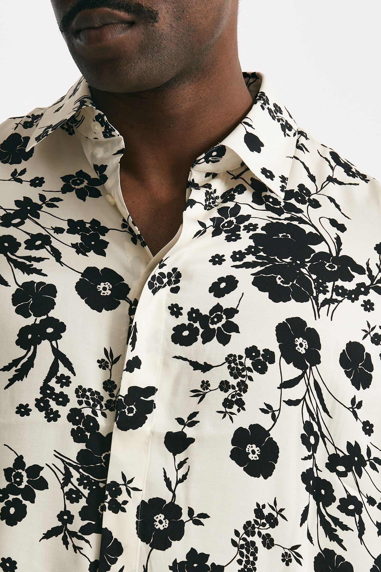 camicia in viscosa fantasia bianco e nero men Laneus - 6