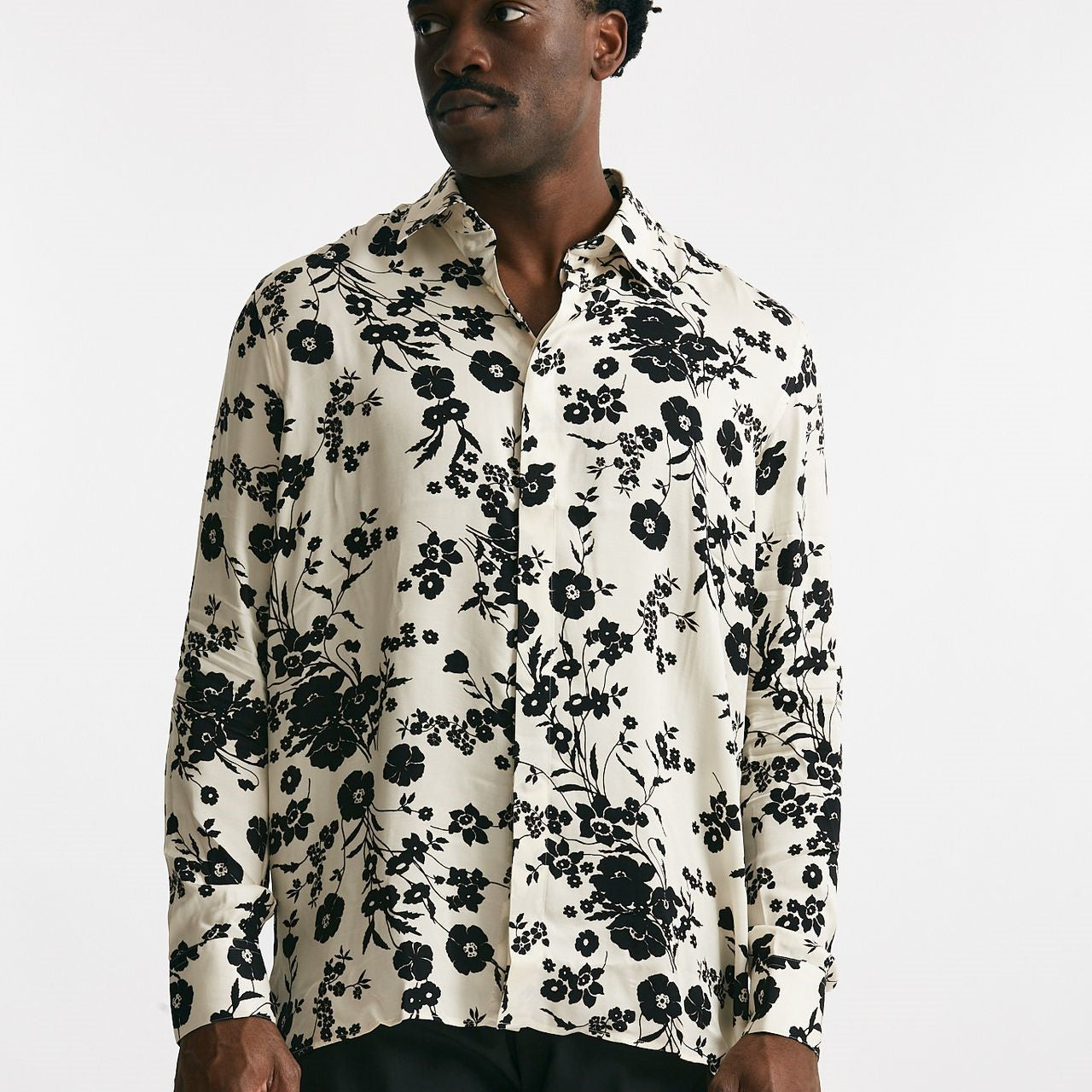 camicia in viscosa fantasia bianco e nero men Laneus - 7