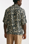 camicia in viscosa fantasia blu e panna men Laneus - 3