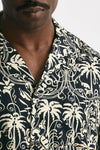 camicia in viscosa fantasia blu e panna men Laneus - 5