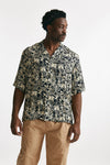 camicia in viscosa fantasia blu e panna men Laneus - 7