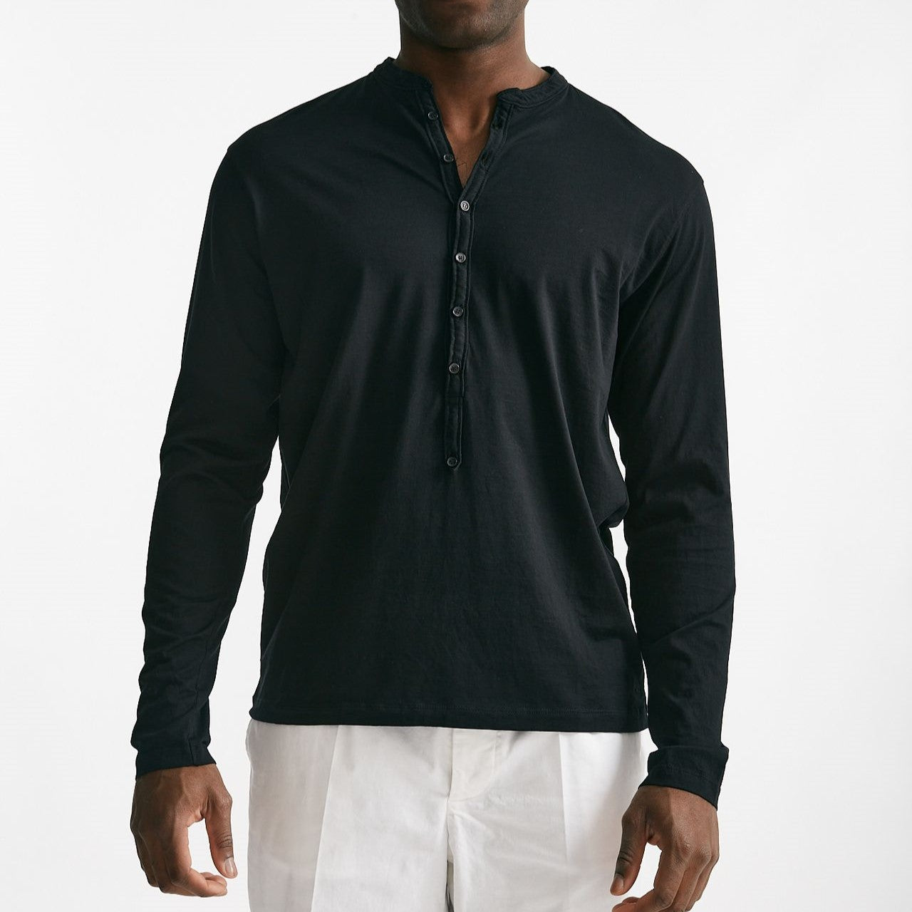 serafino in cotone e seta nero men Laneus - 6