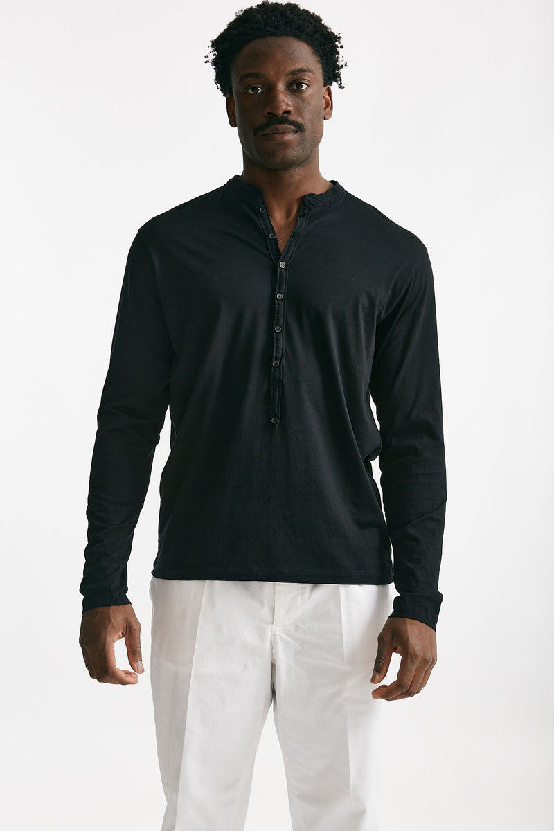 serafino in cotone e seta nero men Laneus - 1