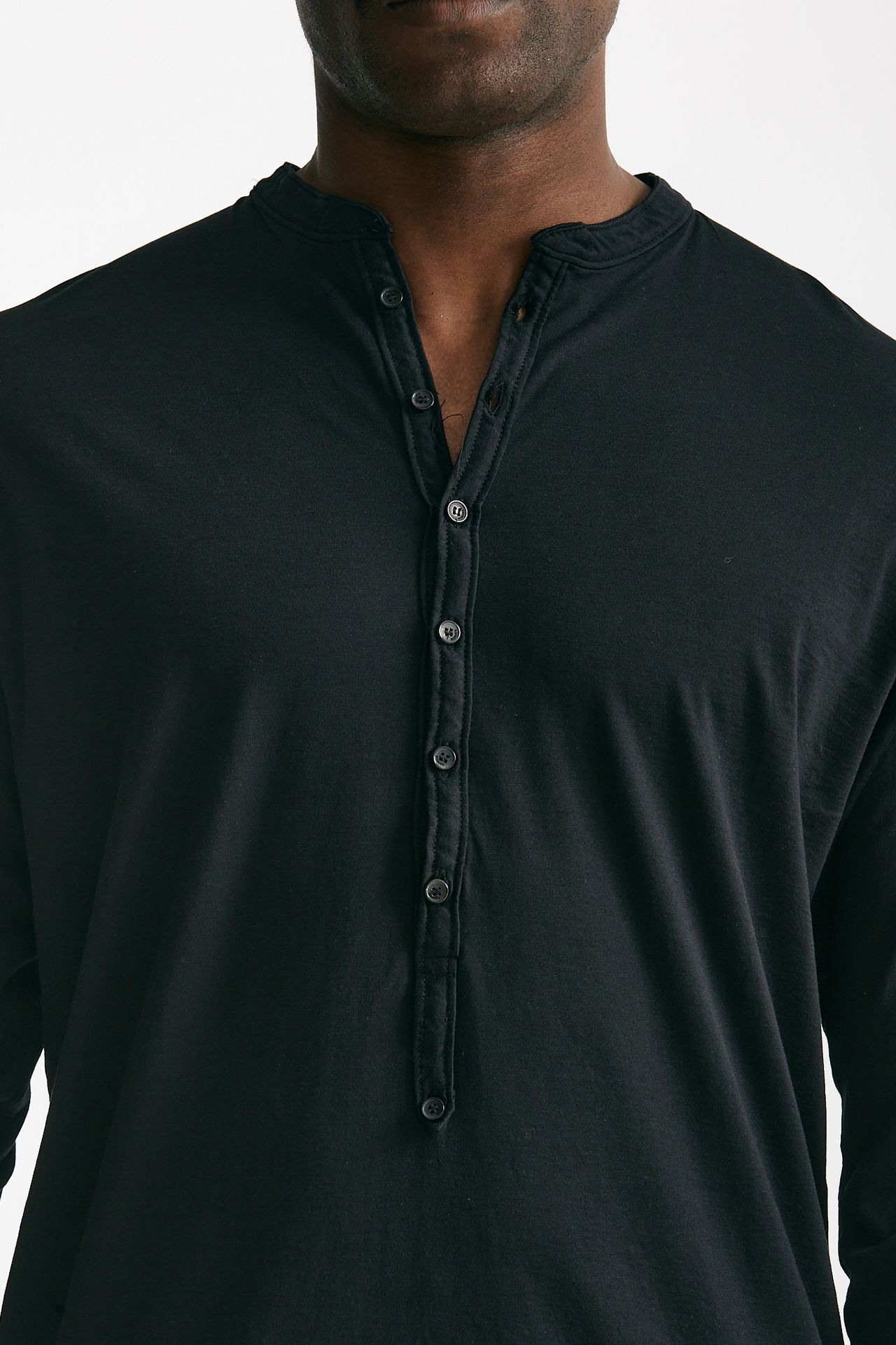 serafino in cotone e seta nero men Laneus - 5
