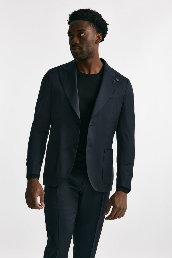 abito monopetto in lana blu men Lardini