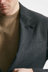 abito monopetto gessato in lana grigio men Lardini - 6