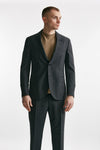 abito monopetto gessato in lana grigio men Lardini - 7