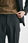 abito monopetto gessato in lana grigio men Lardini - 8