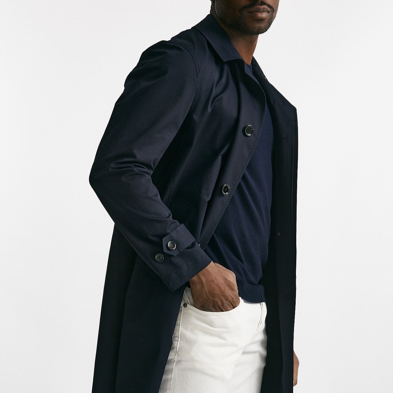 soprabito in cotone stretch blu men Lardini - 11