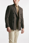 giacca doppiopetto marrone lana seta e lino men Lardini - 4