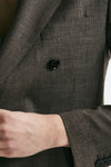 giacca doppiopetto marrone lana seta e lino men Lardini - 7