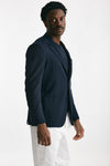 giacca monopetto blu lana e cotone stretch men Lardini - 4