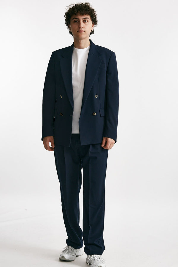 giacca doppio petto stretch blu men Marsēm
