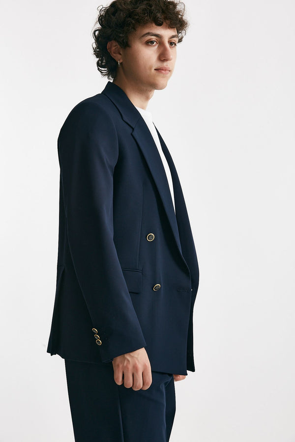 giacca doppio petto stretch blu men Marsēm