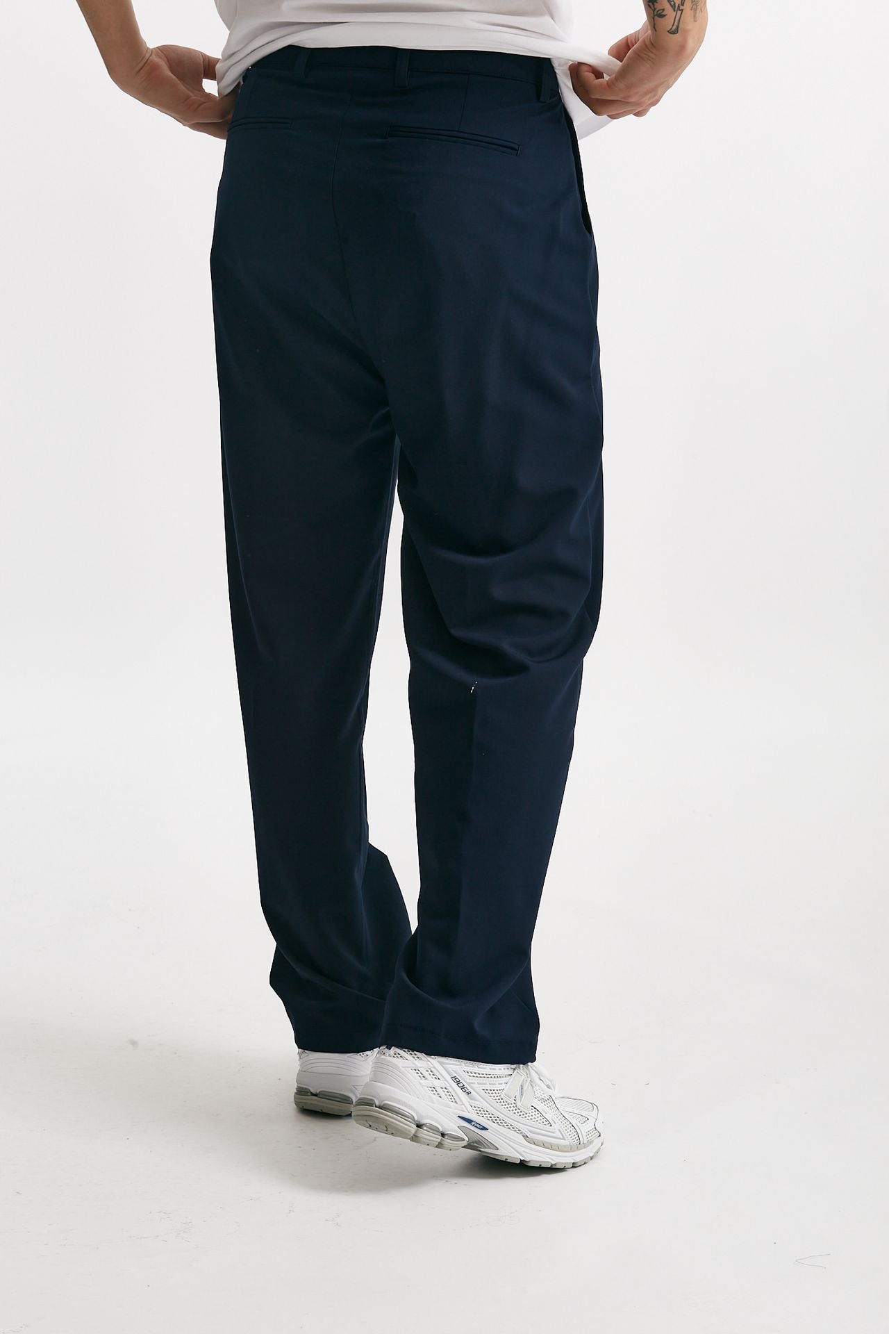 pantalone gamba ampia stretch blu men Marsēm - 3